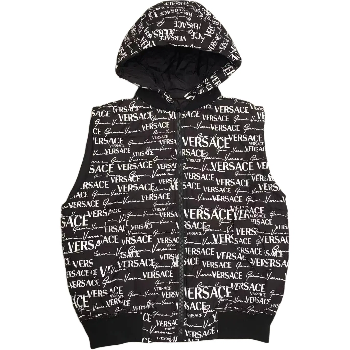 Жилет мужской с капюшоном VERSACE черный