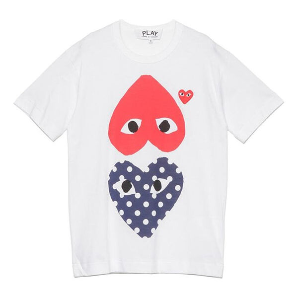 

Футболка upside down polka dot tee 'white red navy' Comme Des Garcons Play, белый
