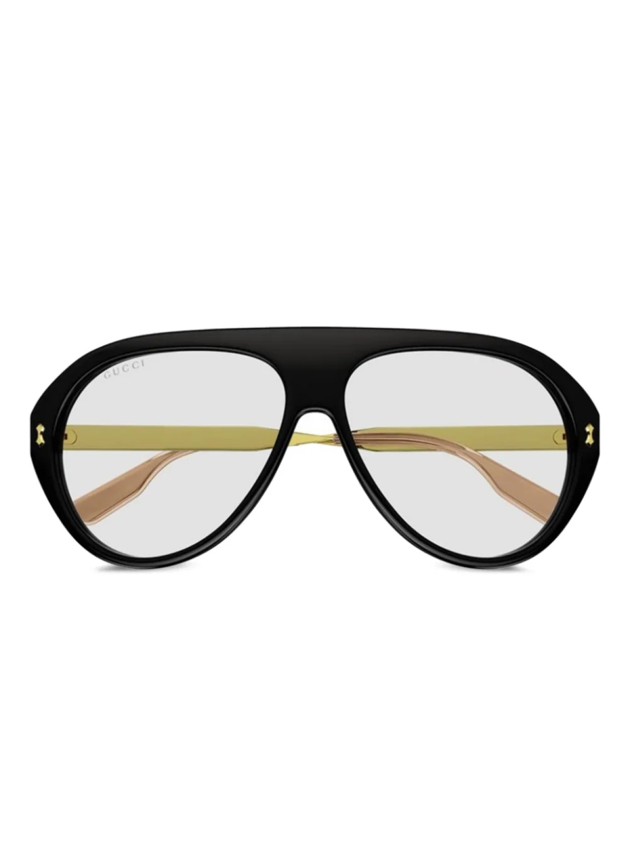 

Солнцезащитные очки Gucci Eyewear с геометрическими деталями и золотыми вставками, черный