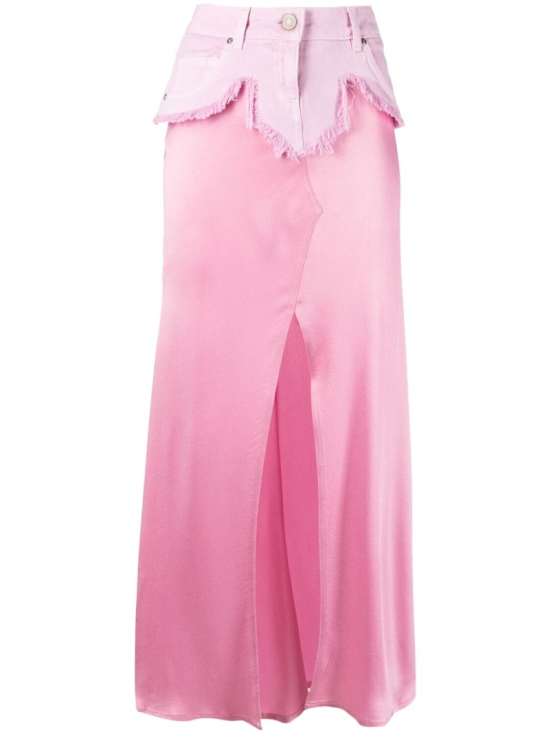 

Blumarine юбка с джинсовой вставкой и эффектом потертости, розовый