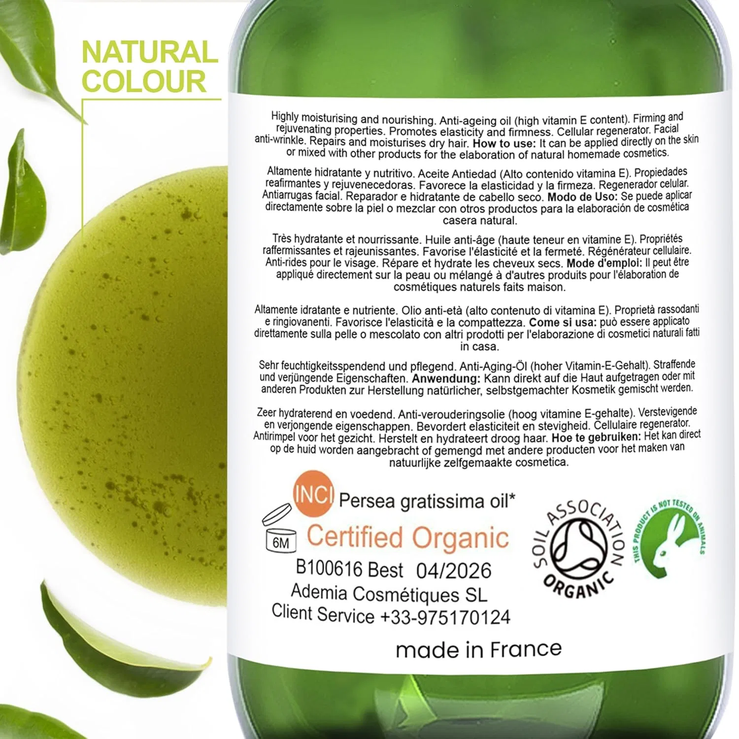 Масло авокадо Bio Oil Pure Avocado Oil 1000 мл B.O.T Cosmetic & Wellness — фото 2