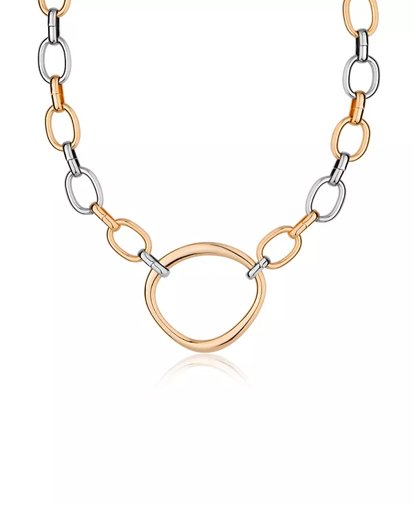 

Ожерелье-Ошейник из цепочек разных металлов Ettika, rhodium