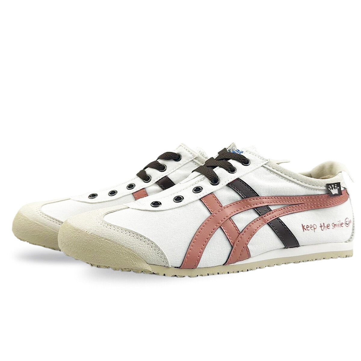 Кроссовки Onitsuka Tiger MEXICO 66 Lifestyle Shoes Unisex Low-top Brown, белый — фото 3