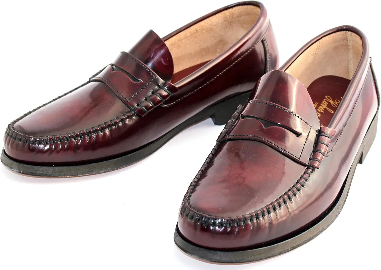 Лоферы Castellanos Artesanos с кожаной подошвой, ручная работа, Испания Marttely, Bordeaux Dark Red — фото 4