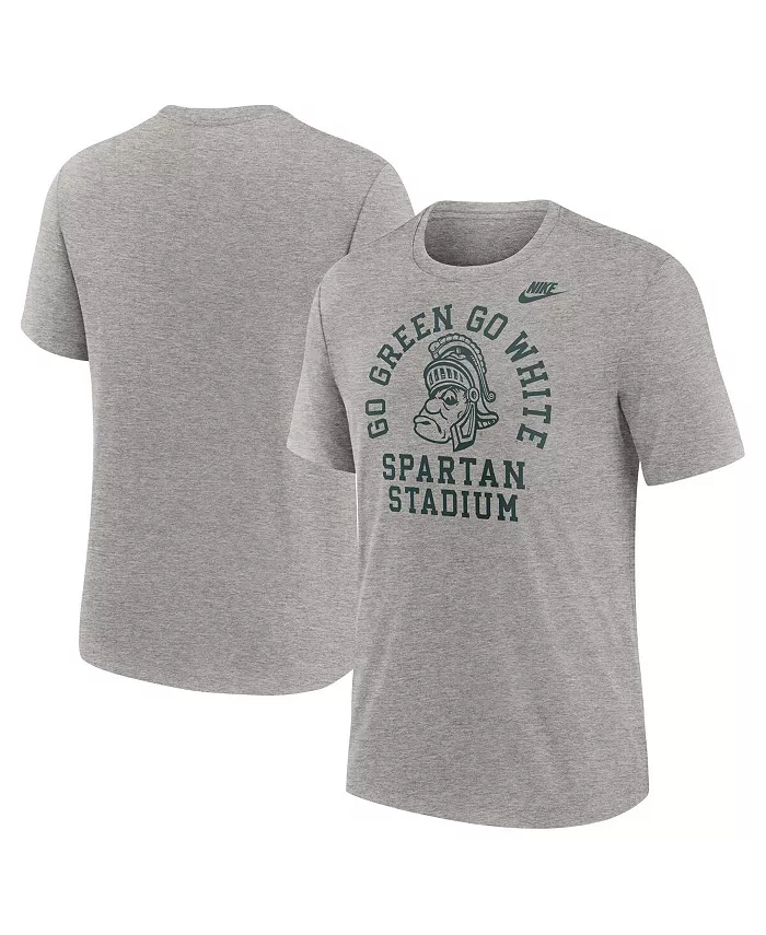 

Мужская футболка Heather Gray Michigan State Spartans Legacy Local Tri-Blend Nike