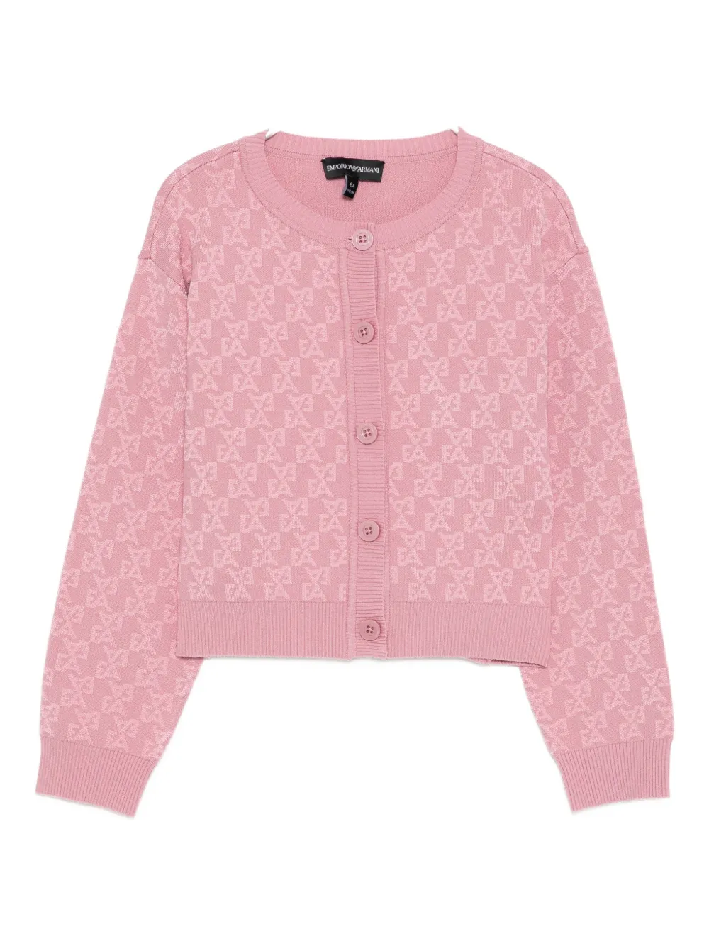 

Кардиган с монограммой Emporio Armani Kids, розовый