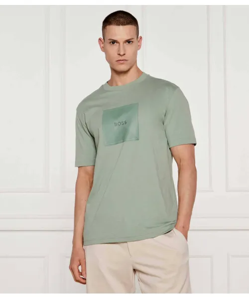 

Футболка с логотипом в рубчик Regular fit Boss Green, зеленый