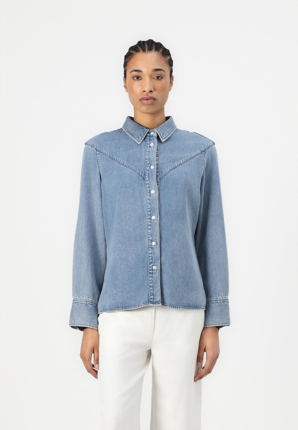 

Блузка на пуговицах SAMOS Samsøe Samsøe, цвет Denim Blue