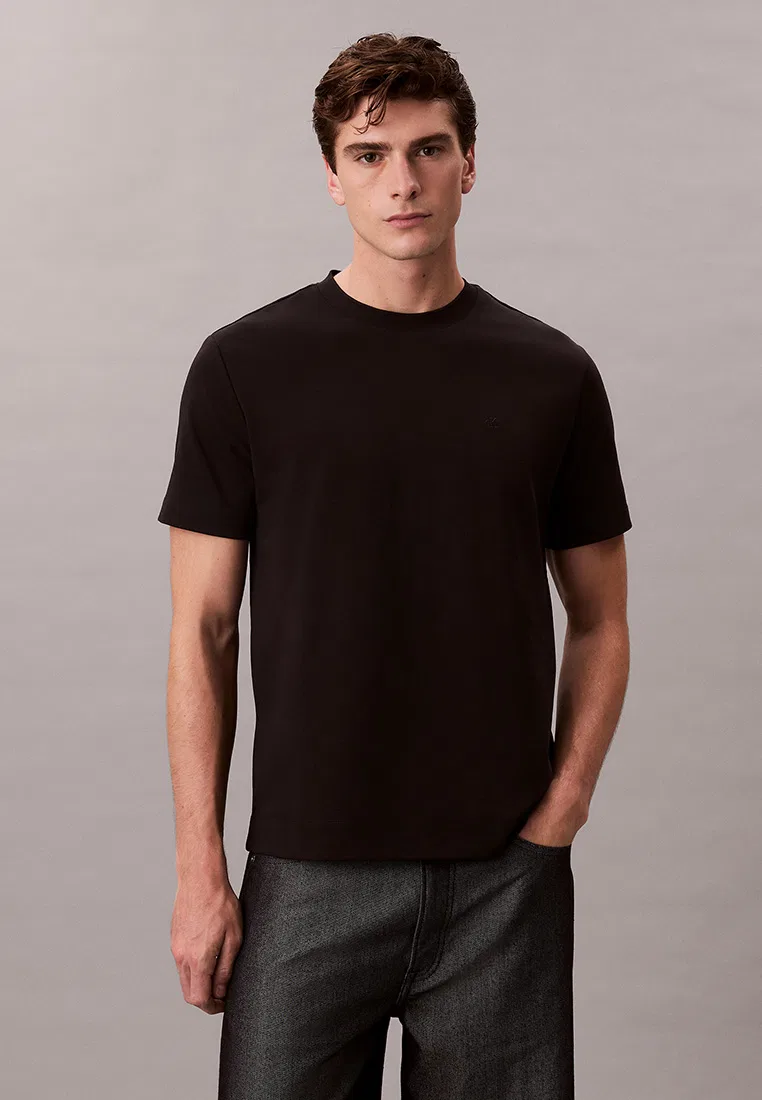 Футболка с круглым вырезом, монограмма, Calvin Klein Jeans, черный
