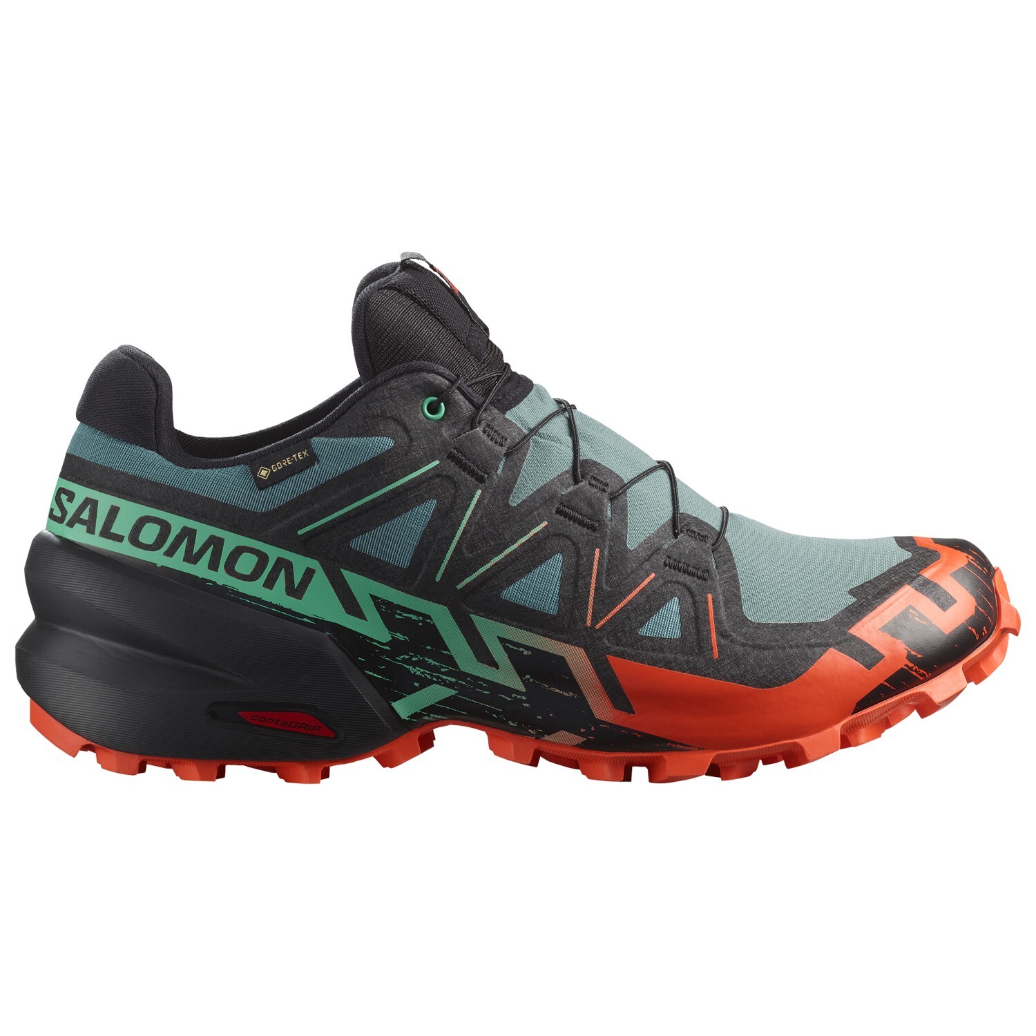 

Кроссовки для бега по пересеченной местности Salomon Speedcross 6 GORE-TEX, цвет North Atlantic/Black/Cherry Tomato