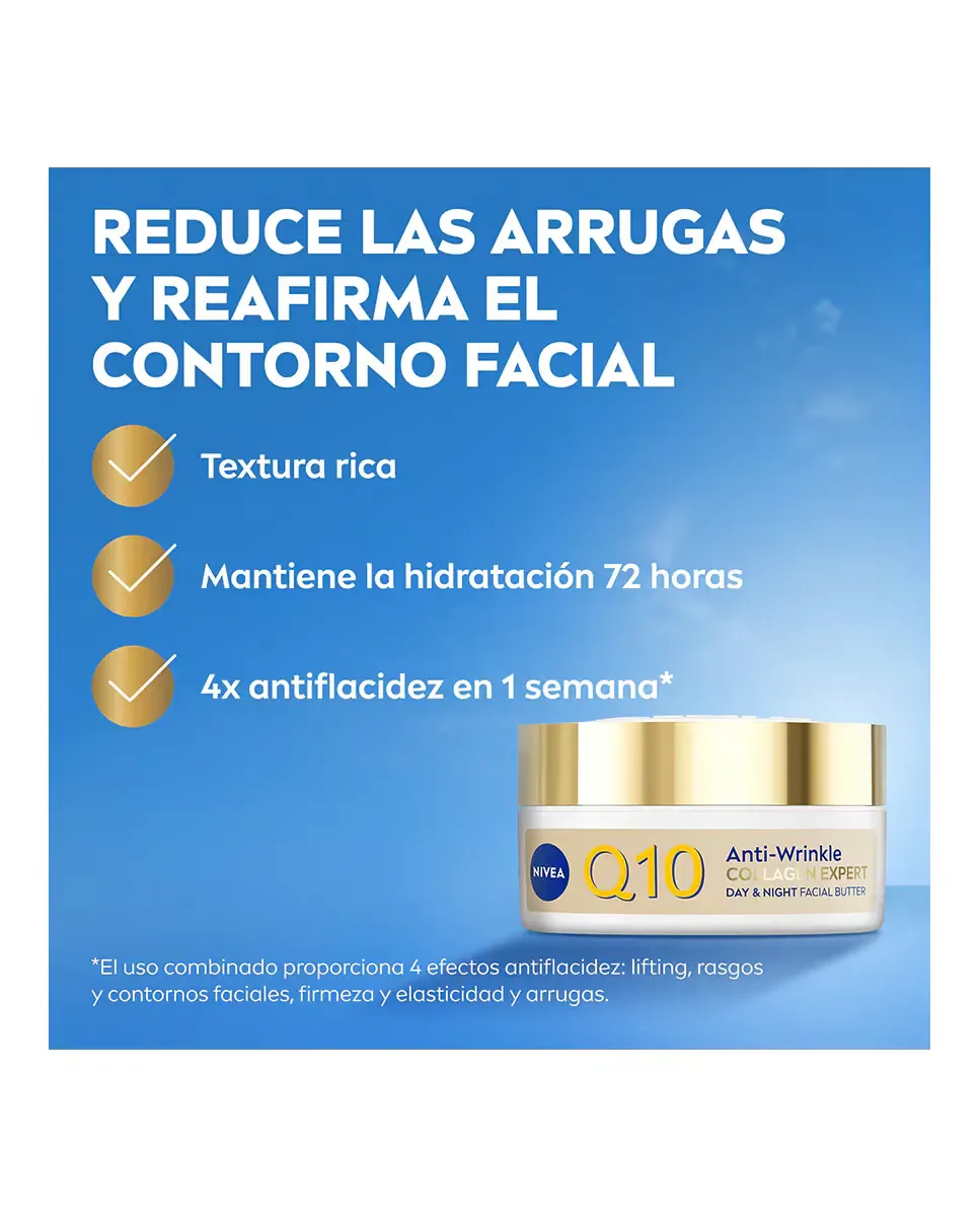 Маска для лица Nivea — Питательный день и ночь Q10 против морщин Collagen Expert, 50 мл — фото 2