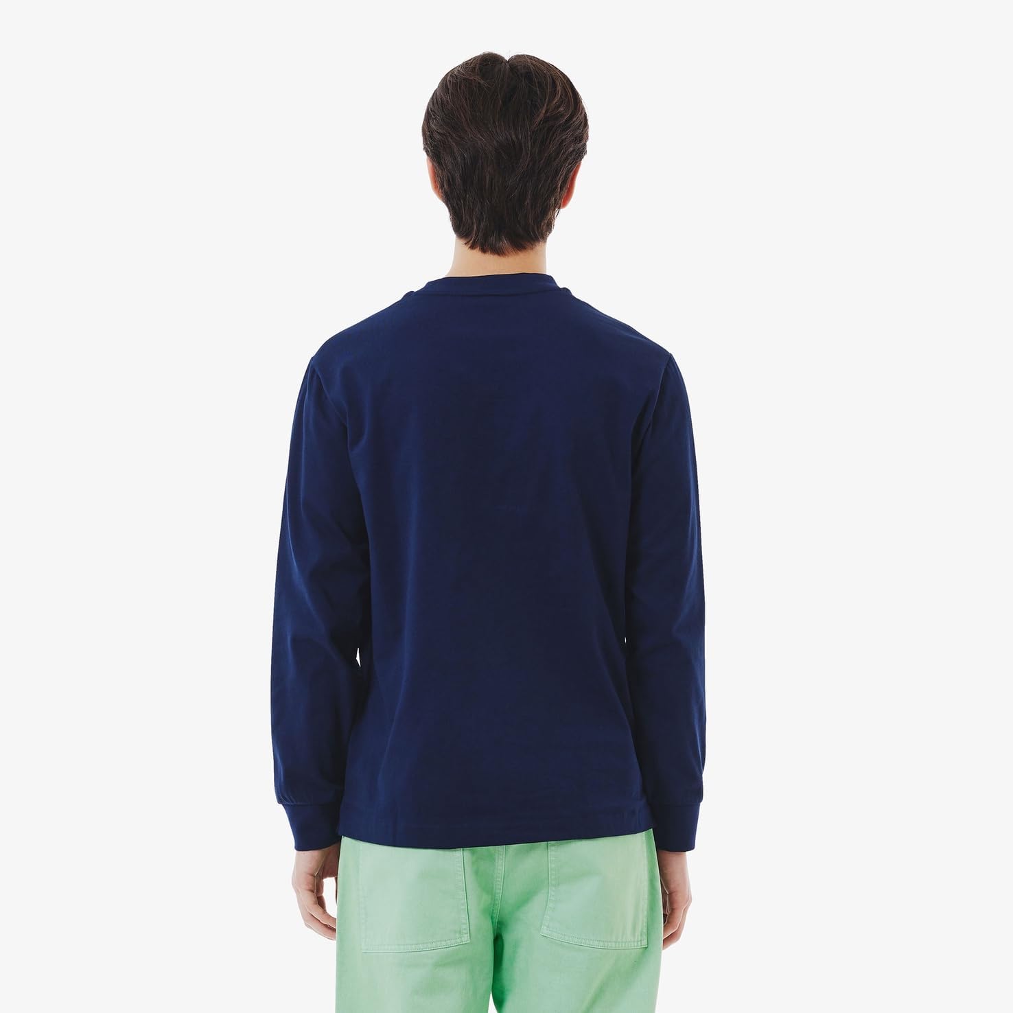 Официальная мужская базовая футболка с длинным рукавом LACOSTE, темно-синий — фото 2