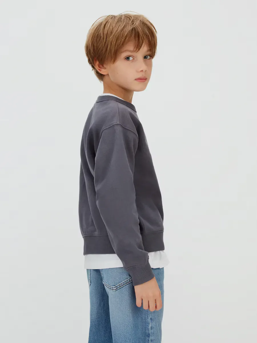 Толстовка для мальчика в стиле varsity Calvin Klein, серый — фото 2
