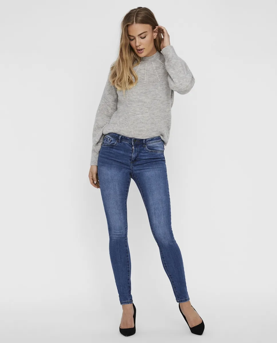 

Женские узкие джинсы синего цвета slim Vero Moda, синий