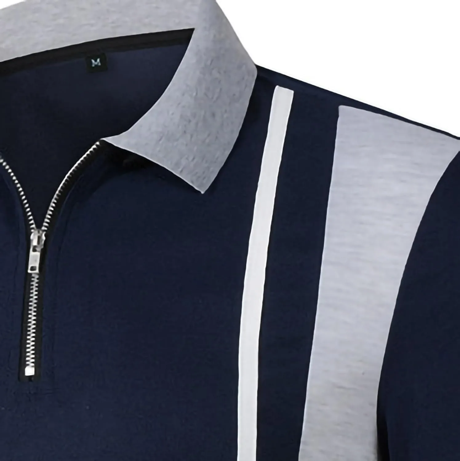 Мужская футболка с воротником и коротким рукавом, поло, цветной блок, slim fit — фото 2
