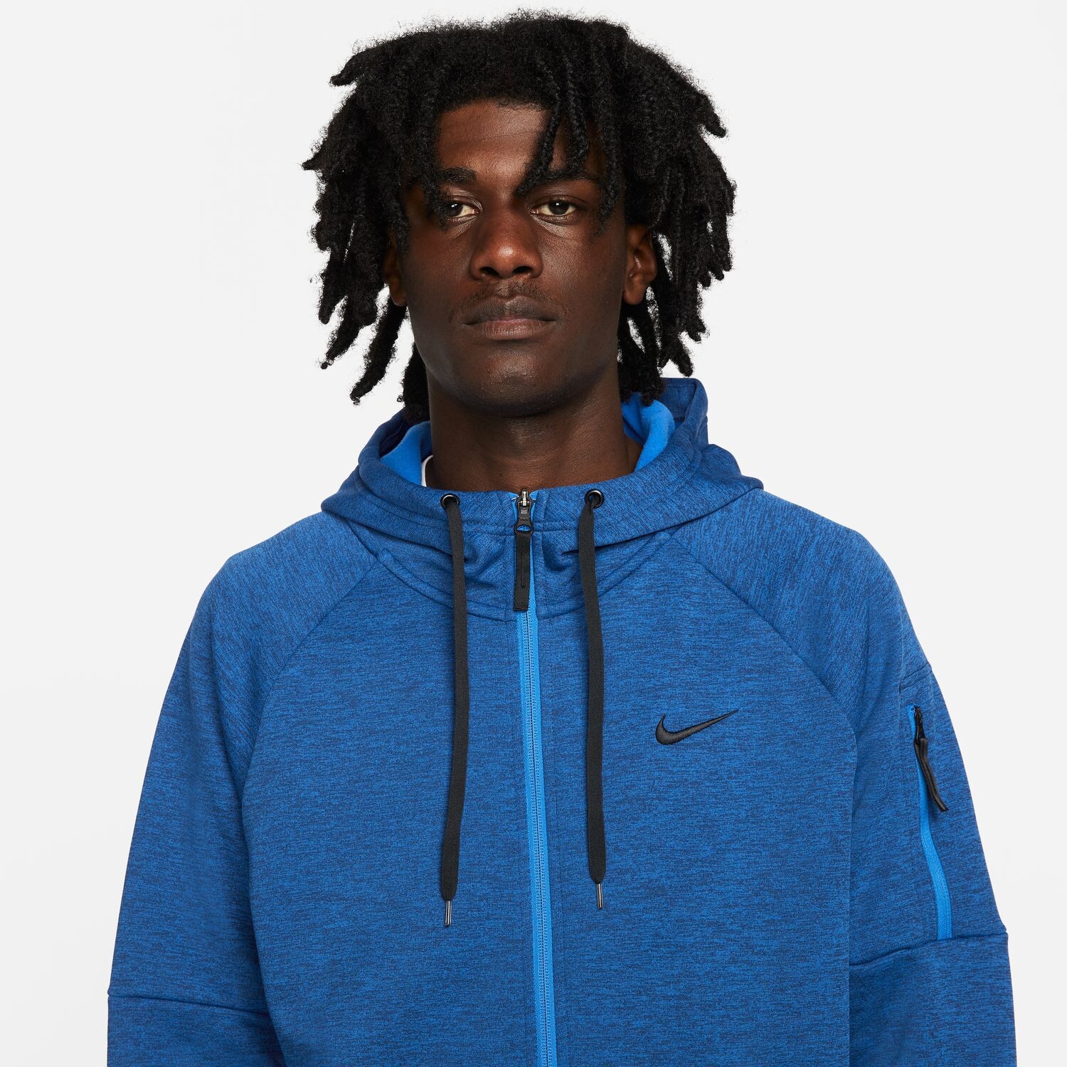 Флисовая худи с молнией во всей длине Therma-FIT Big & Tall Nike, черный — фото 3