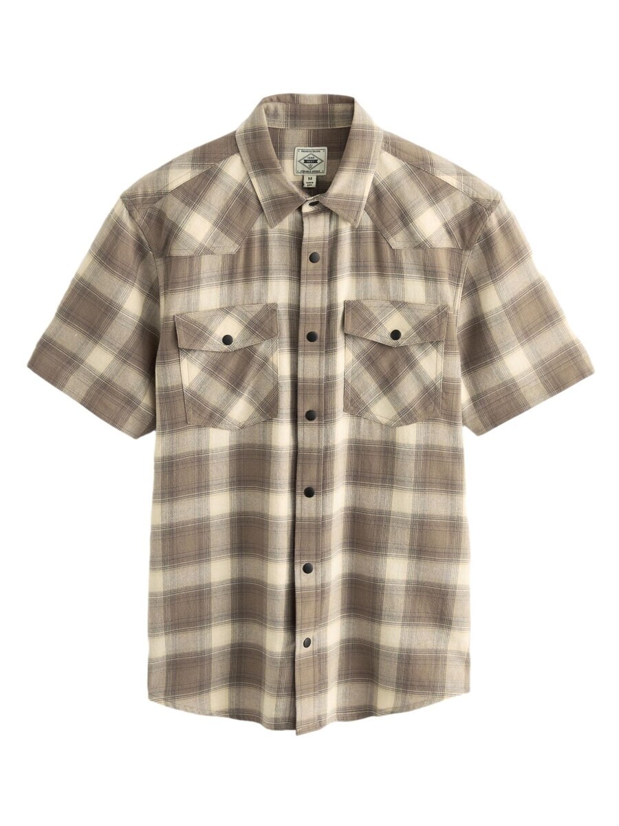 

Клетчатая рубашка Next Regular fit Button Up Shirt, цвет beige/dark beige