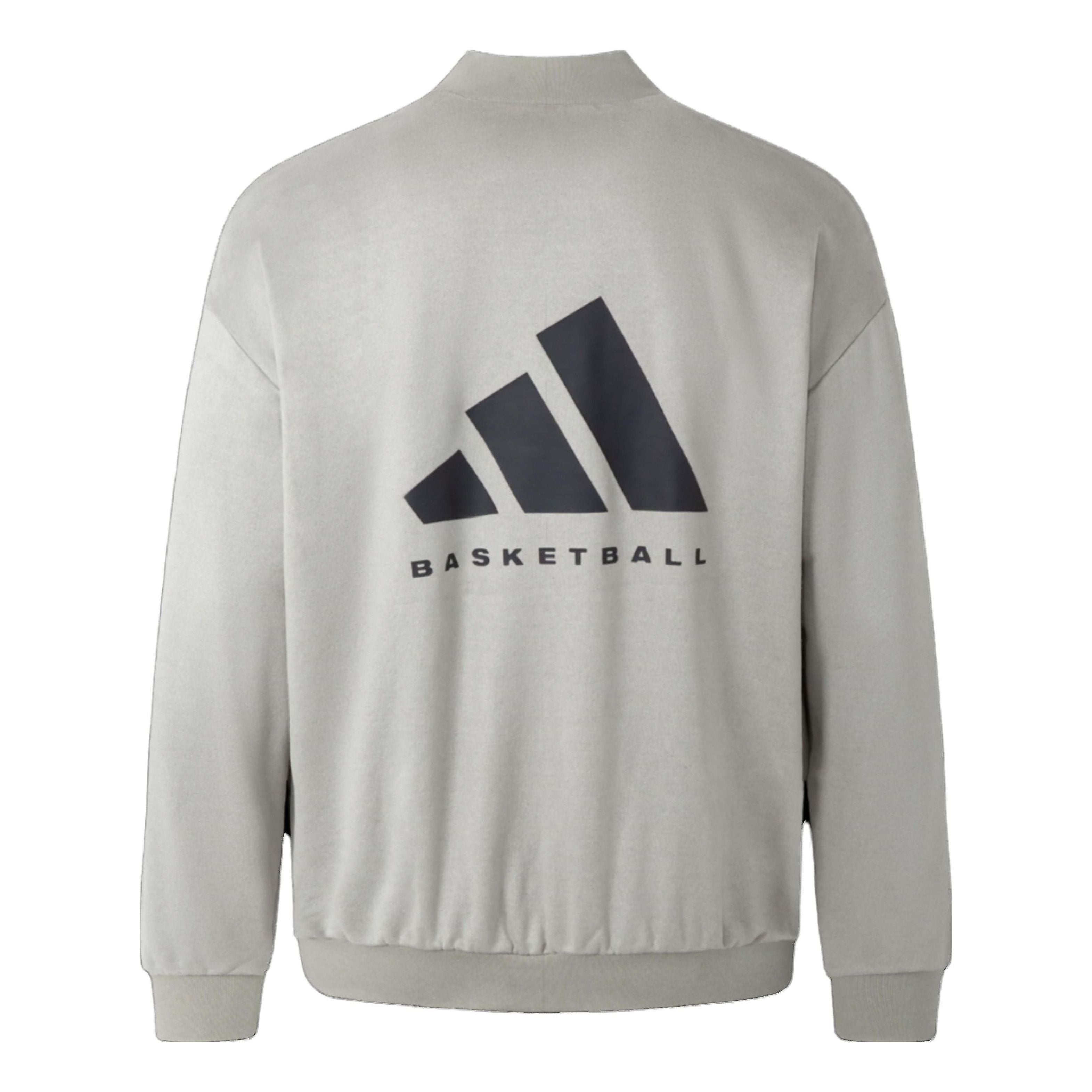 Рубашка adidas Basketball Sueded Crew Sweatshirt 'Sesame' IN7698, серый — фото 2