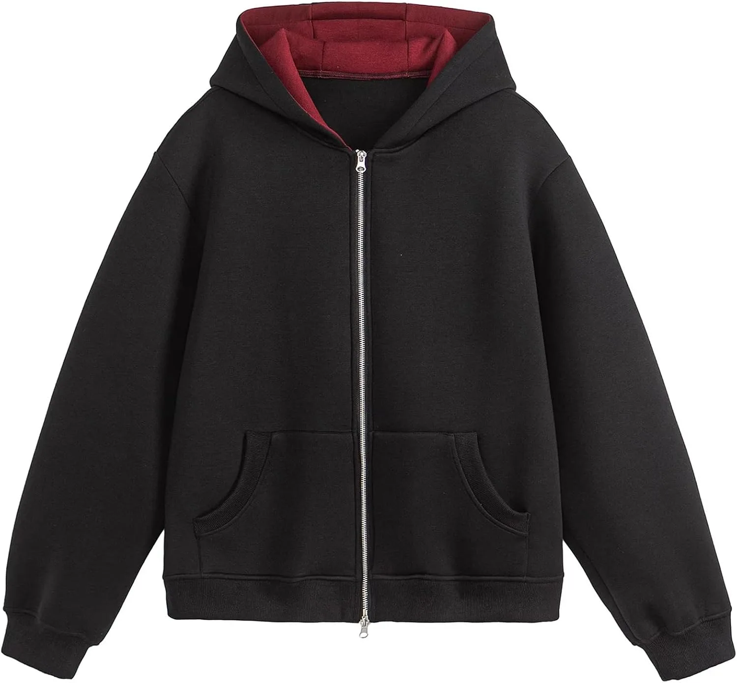 

Весенне-осенняя мужская худи на молнии, свободный свитшот с карманами и дизайном Color Block FGQuelleBM