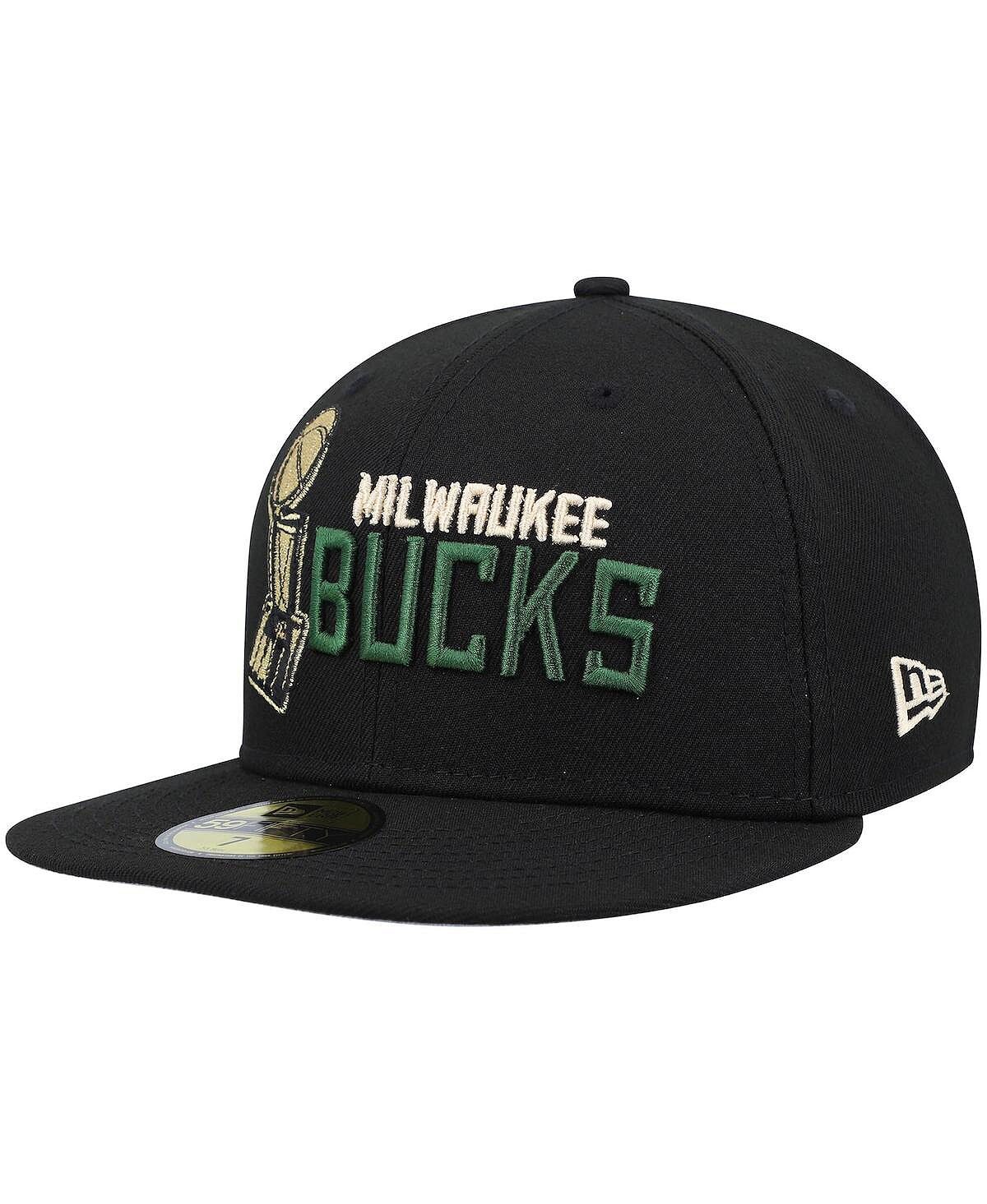 

Мужская черная приталенная кепка Milwaukee Bucks Champs Trophy 59Fifty New Era