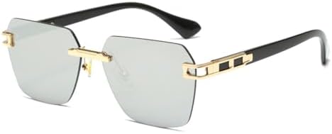 

Солнцезащитные очки без оправы 2027 года для мужчин и женщин, для вождения, в стиле ретро, ​​для путешествий, для активного отдыха, с защитой от УФ-излучения UV400 MTZJH, 5