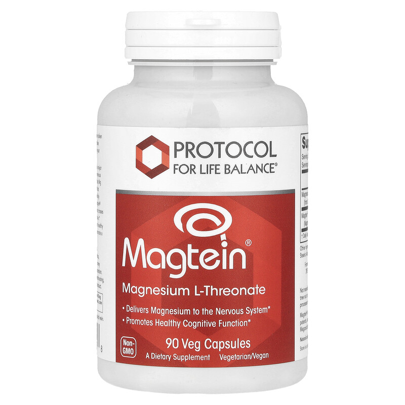 

Protocol for Life Balance, Magtein, L-треонат магния, 90 растительных капсул