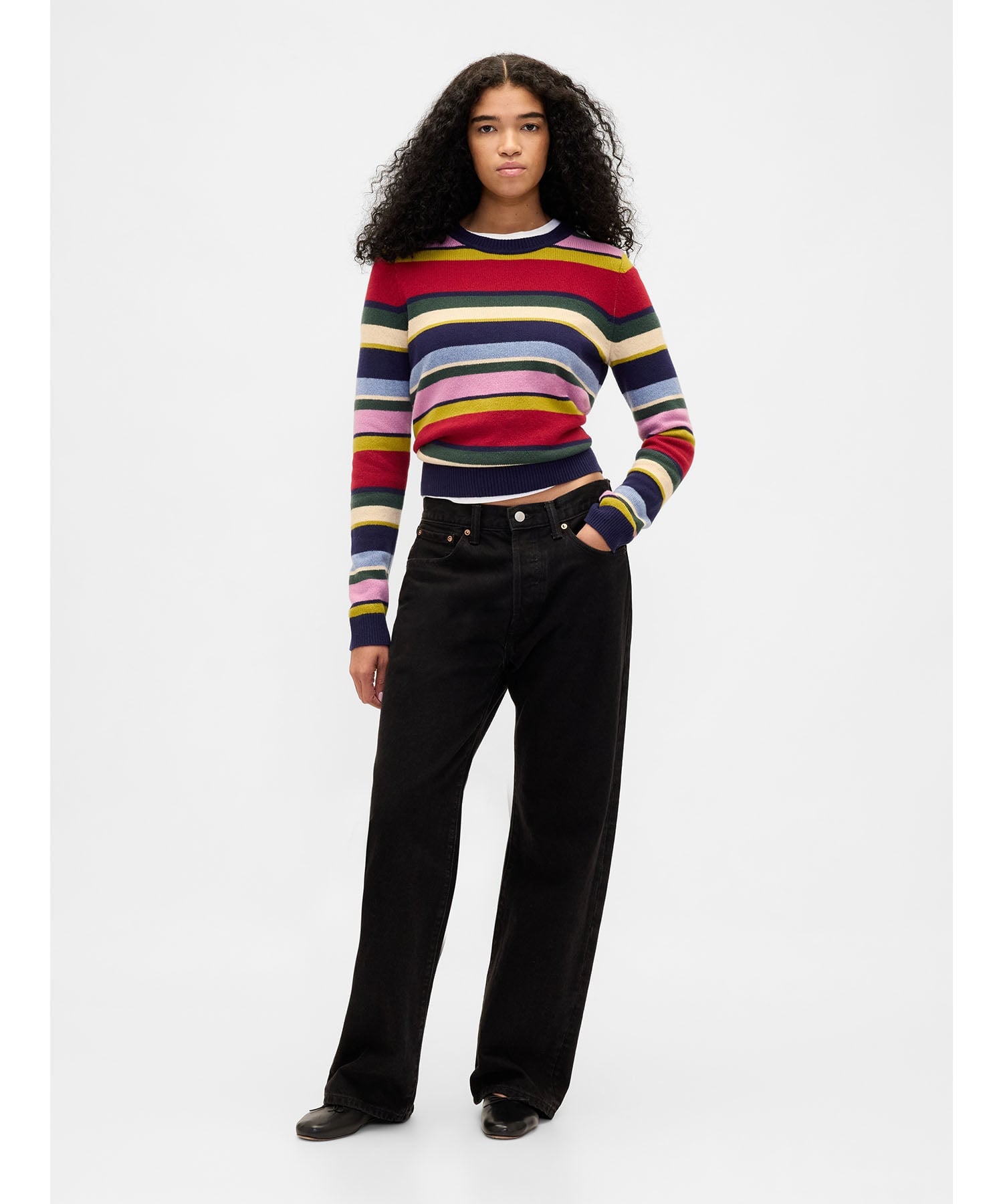(W) Свитер с круглым вырезом CashSoft Cashmere Touch GAP, SP_HOL_HAPPY_STRIPE — фото 2