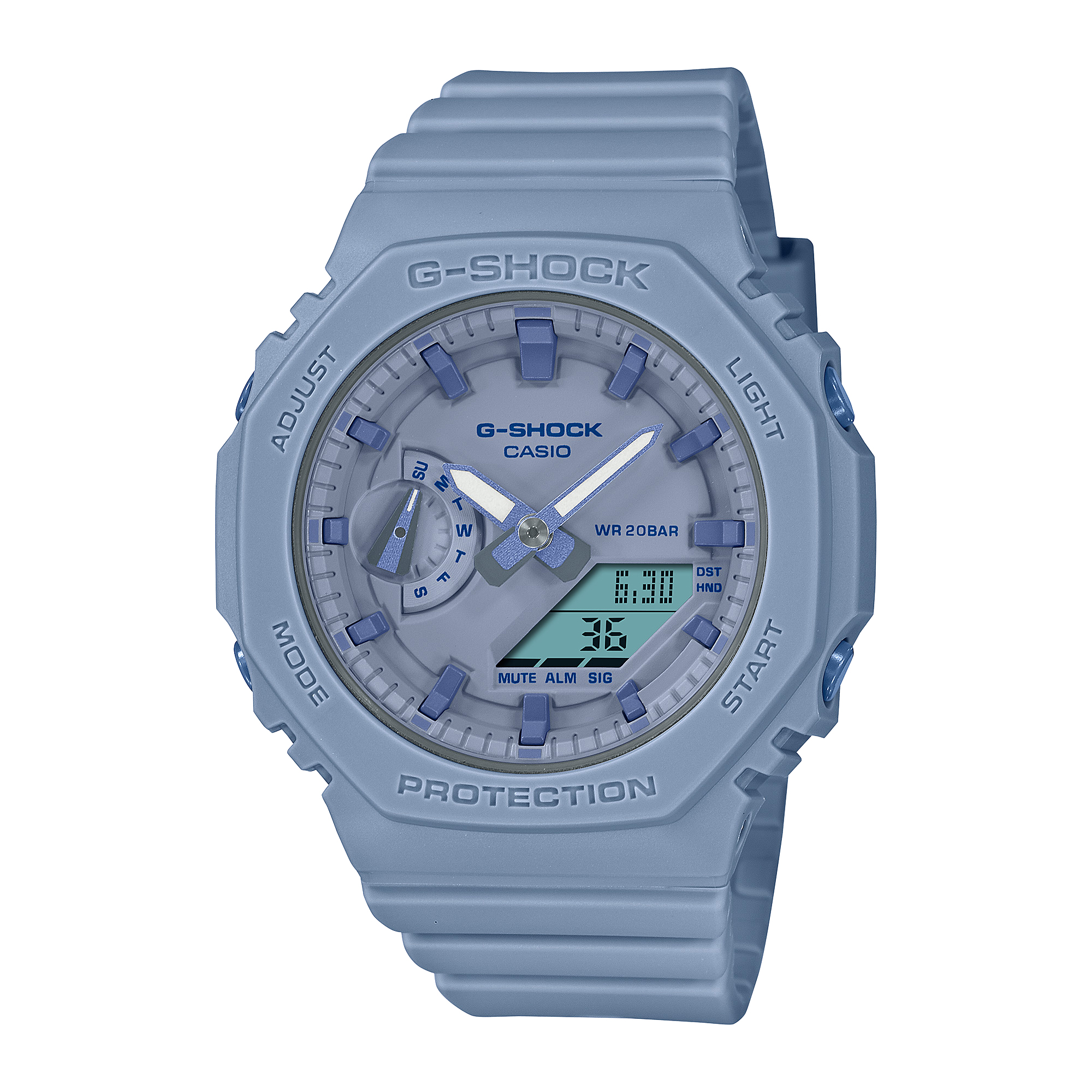 

Женские часы CASIO с жидкокристаллическим и аналоговым двойным дисплеем синего цвета