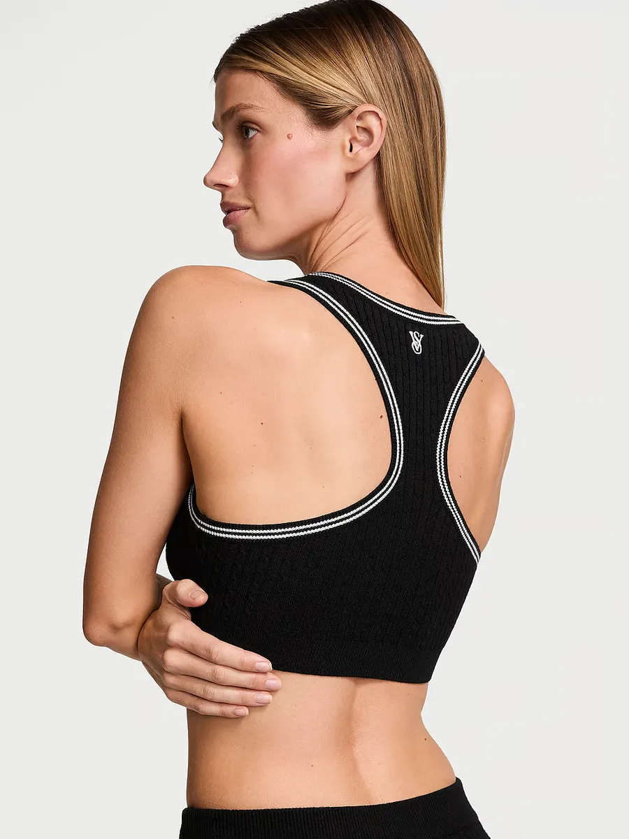 Бралетт Victoria'S Secret Luxe Cable-Knit, черный — фото 2