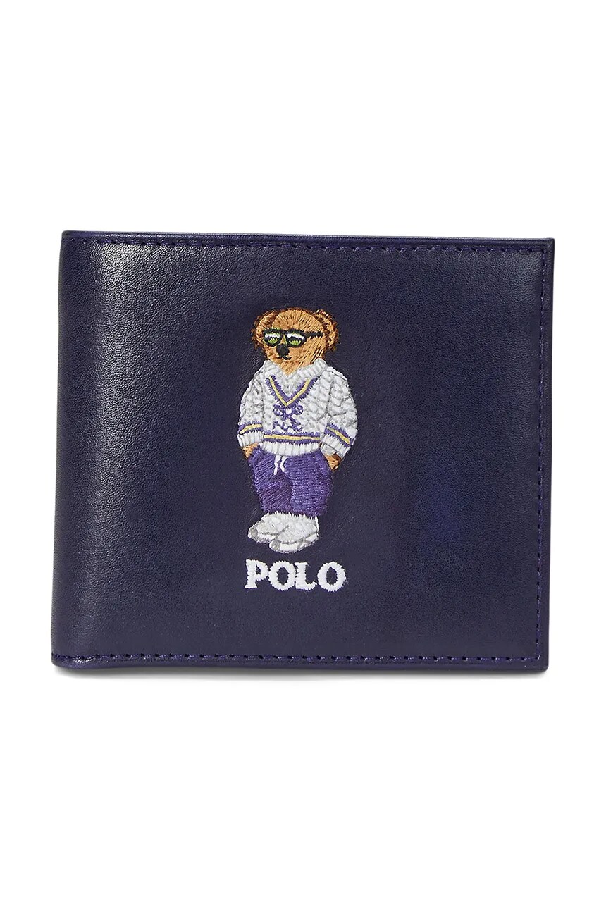 

Кожаный кошелек Polo Ralph Lauren, темно-синий