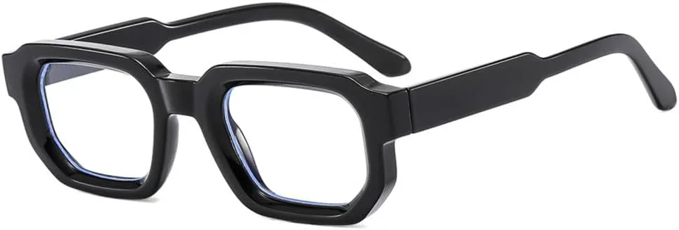 

Модные синие солнцезащитные очки для женщин и мужчин в стиле ретро с прозрачными линзами, солнцезащитные очки с защитой от УФ-излучения UV400 MTZJH, Black Transparent