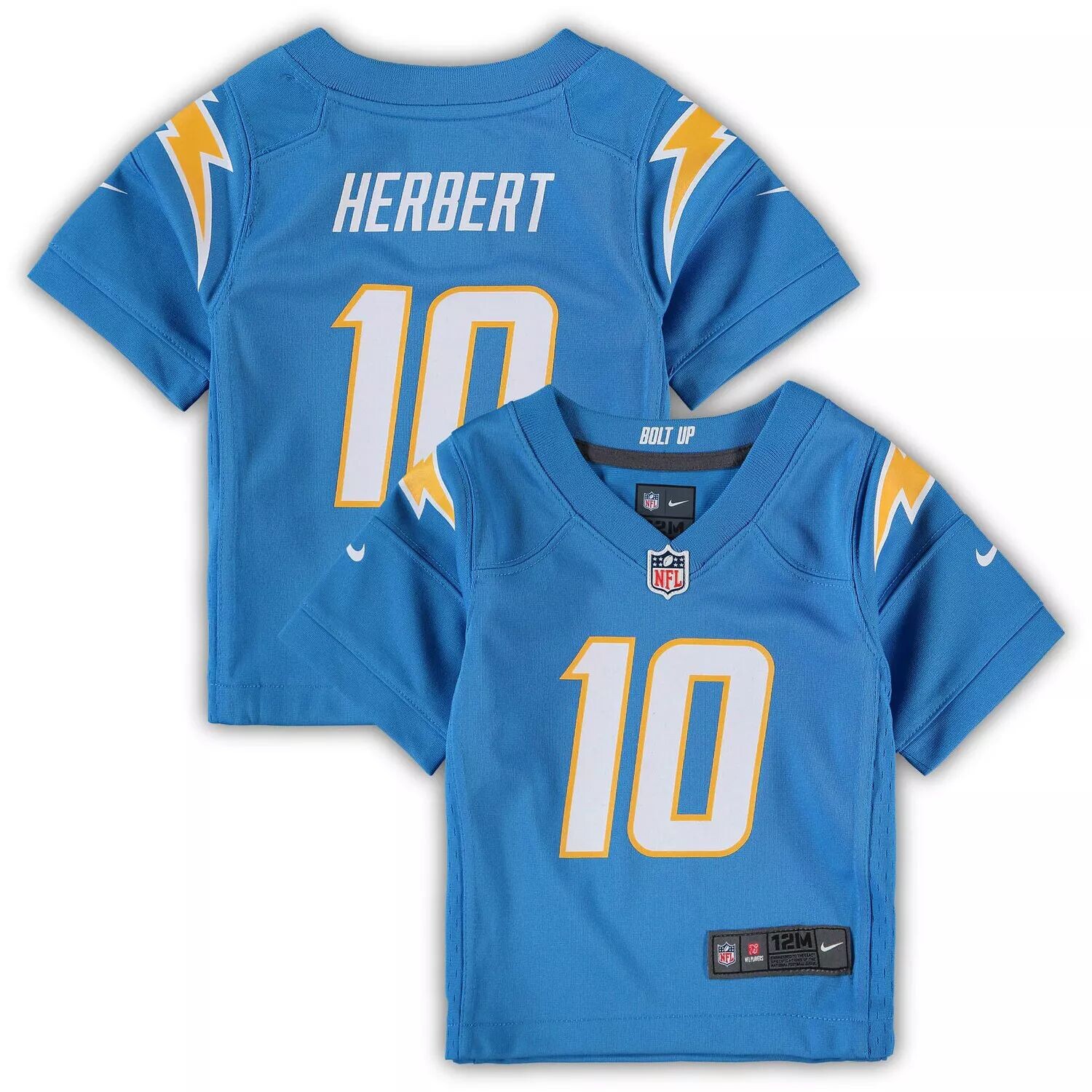 Детская игровая майка Nike Justin Herbert Powder Blue Los Angeles Chargers Nike — фото 4