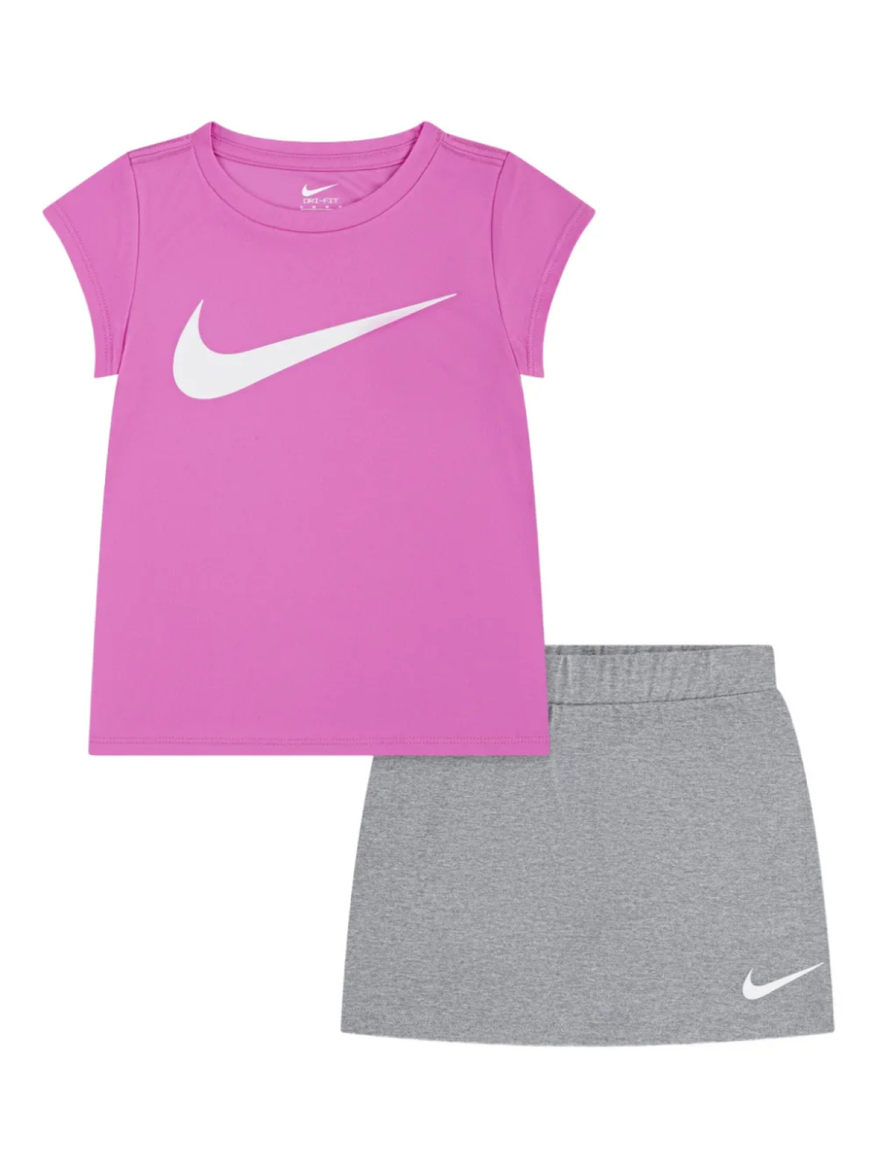 

Футболка и мини-юбка с логотипом Nike Kids Swoosh, розовый