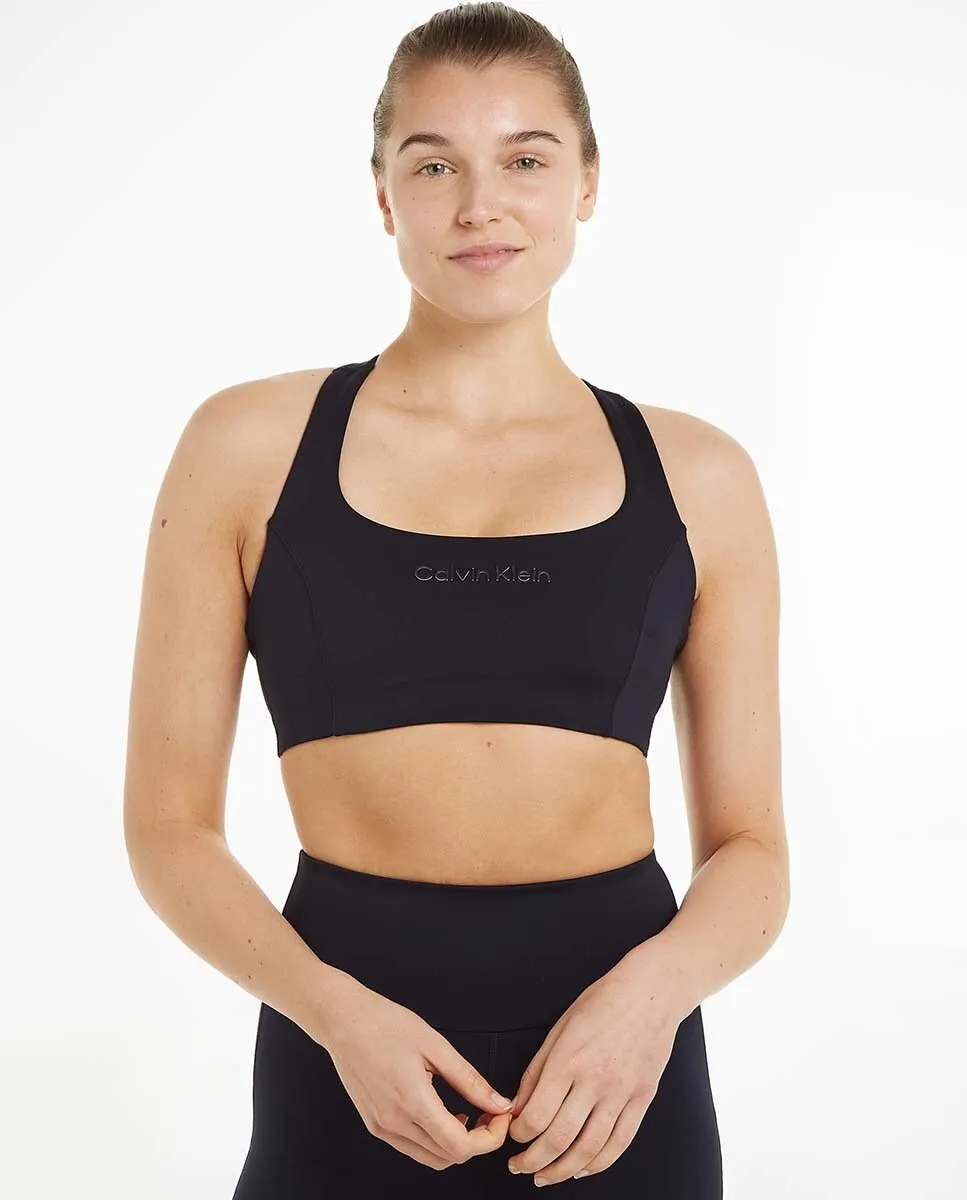 

Спортивный бюстгальтер средней ударности Calvin Klein, черный