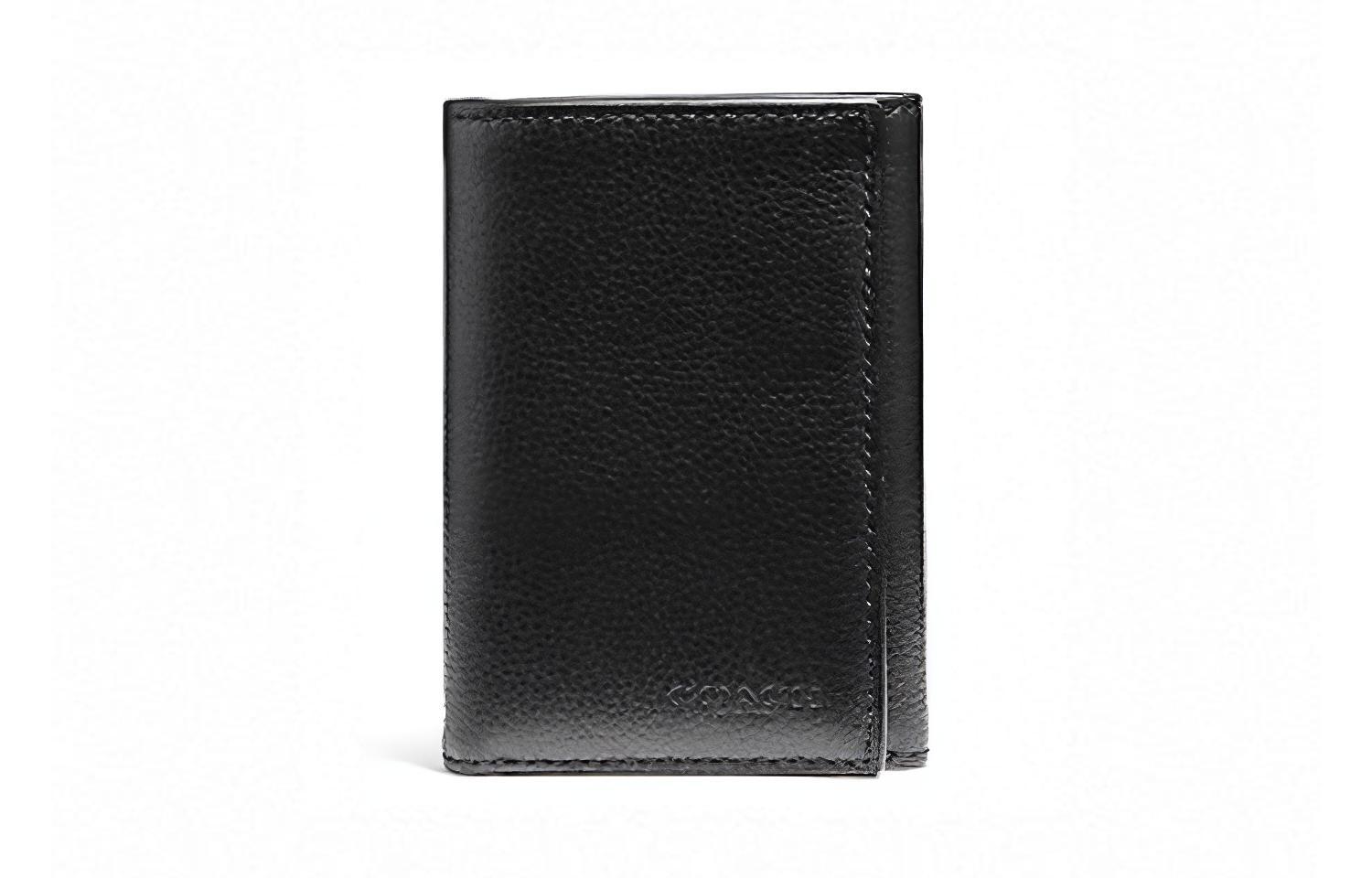 

Кошелек-клатч тройной из натуральной кожи черный мужской COACH