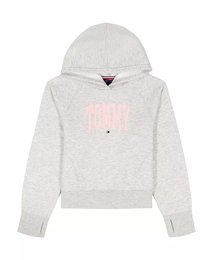 

Детская толстовка с капюшоном Popover и длинными рукавами для девочек 7-16 лет Tommy Hilfiger, серый