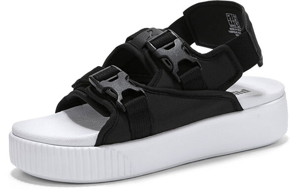Сандалии platform slide ylm 19 'black white' Puma, черный — фото 3