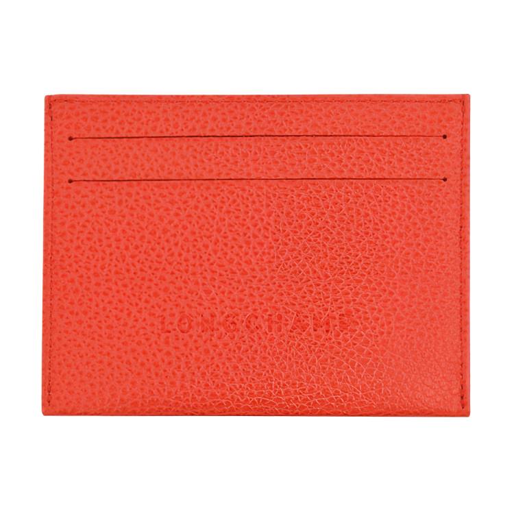 

LONGCHAMP Текстурированный кожаный картхолдер из телячьей кожи, Orange