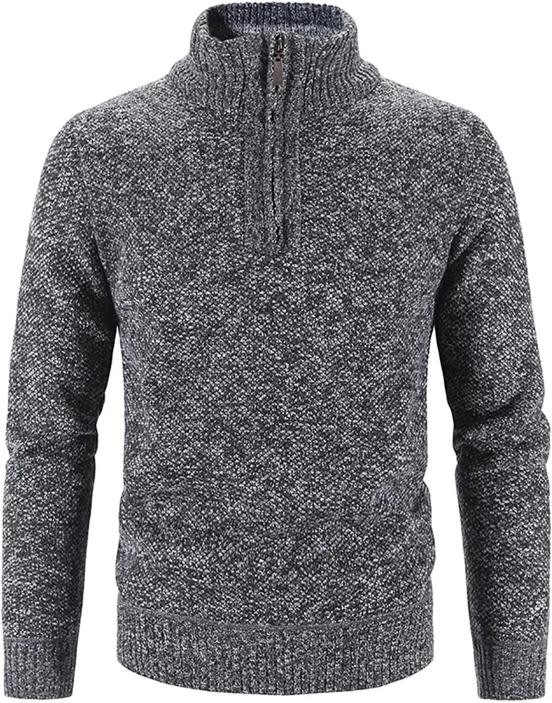 

Мужской свитер с четвертью молнии Slim Fit Mock Neck