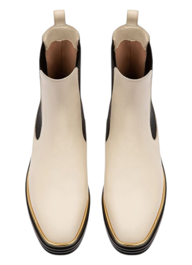 Bally Faelisa 6239410 Женские простые армейские ботинки из костяной ткани, белый — фото 3