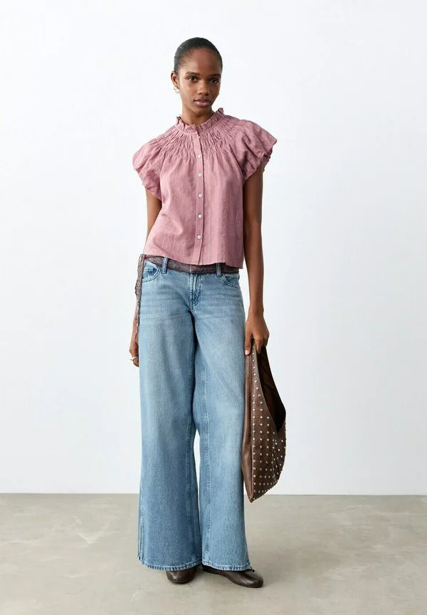 Подростковая блузка на пуговицах Mango Kids, Pink
