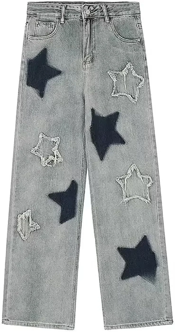 

Jupkem женские джинсы baggy Y2K с пачками в виде звезд