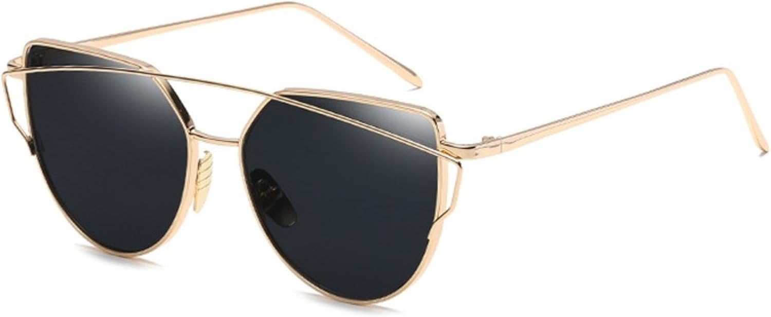 

Женские солнцезащитные очки «кошачий глаз» — зеркальные линзы цвета розового золота — модные ретро-очки — солнцезащитные очки с защитой от УФ-излучения UV400 DSVIGF, 16