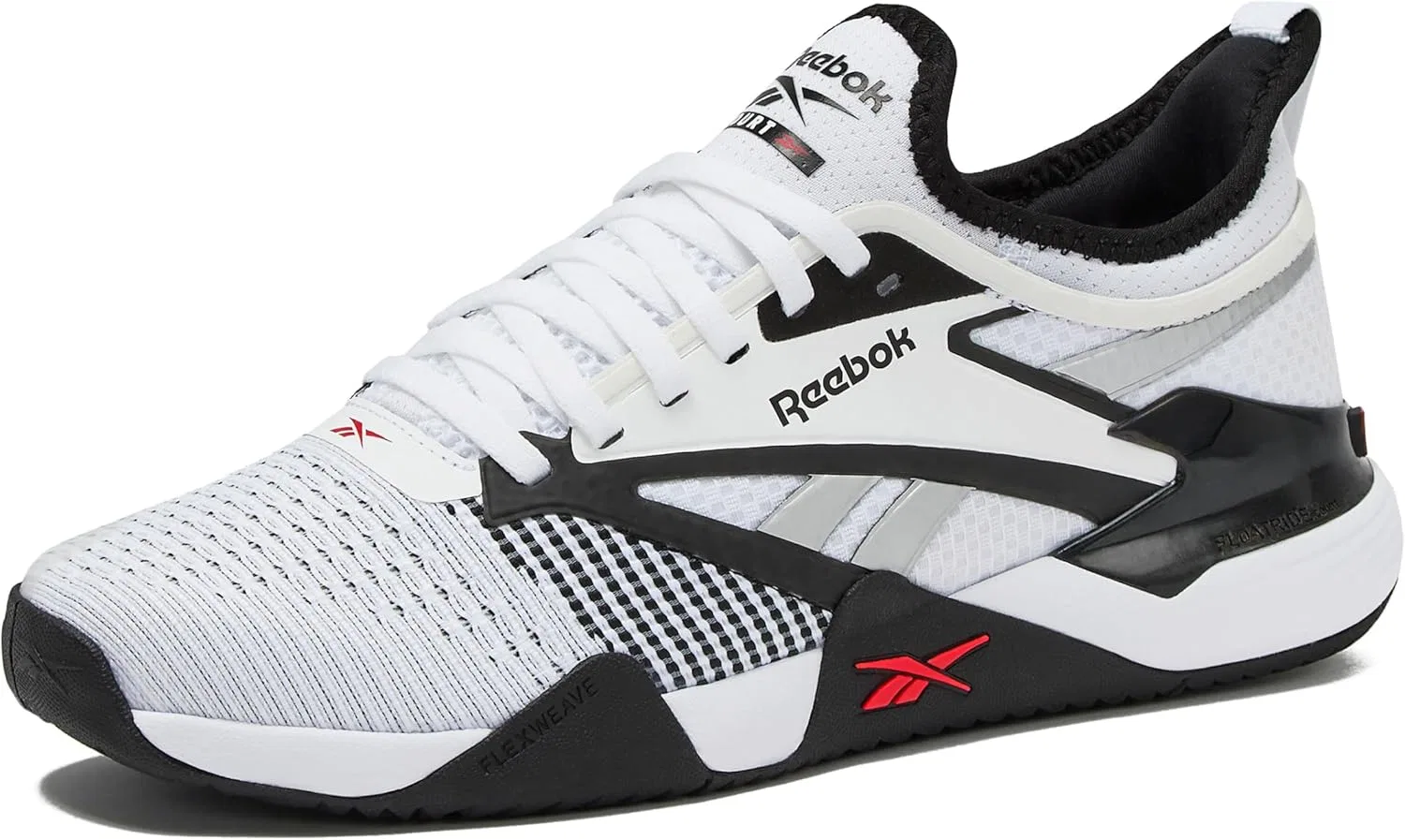 Кроссовки для корта Reebok Nano Court, черные/белые/энерджи-красный