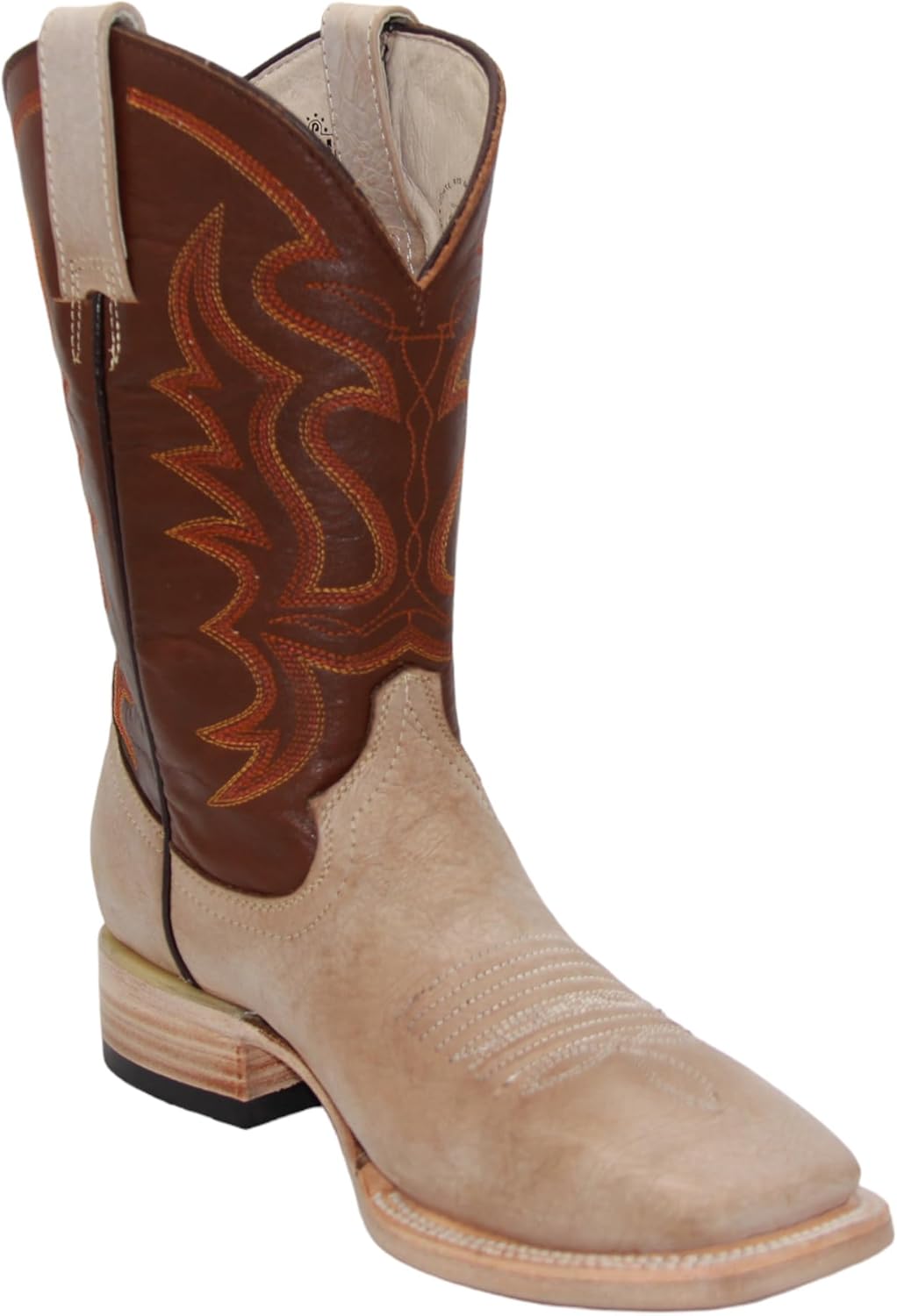 

Мужские ковбойские сапоги из натуральной кожи с квадратным носком Generic, Hueso