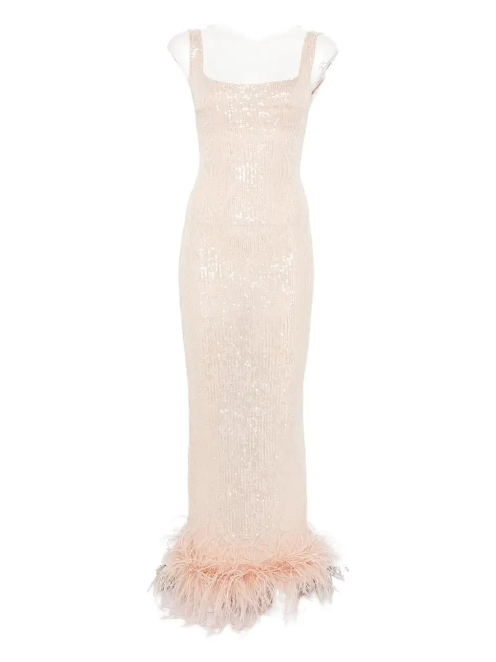 

Платье с пайетками и отделкой из перьев Atu Body Couture, светло-коричневый