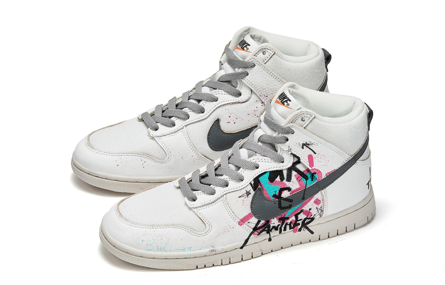 

Кроссовки Nike Dunk High Skateboarding Shoes Unisex High-top Black/white/pink, черный