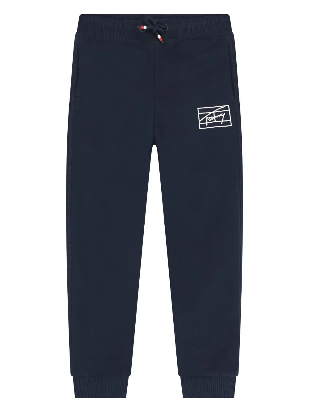 Хлопковые брюки с логотипом Tommy Hilfiger Junior, синий