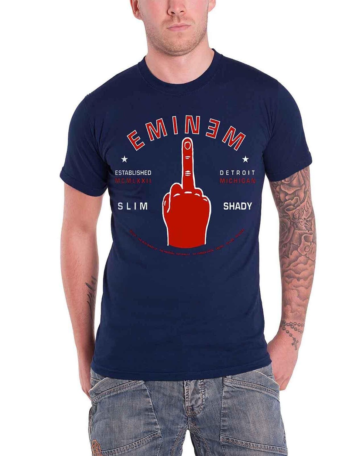 

Детройтская футболка с пальцами Eminem, темно-синий