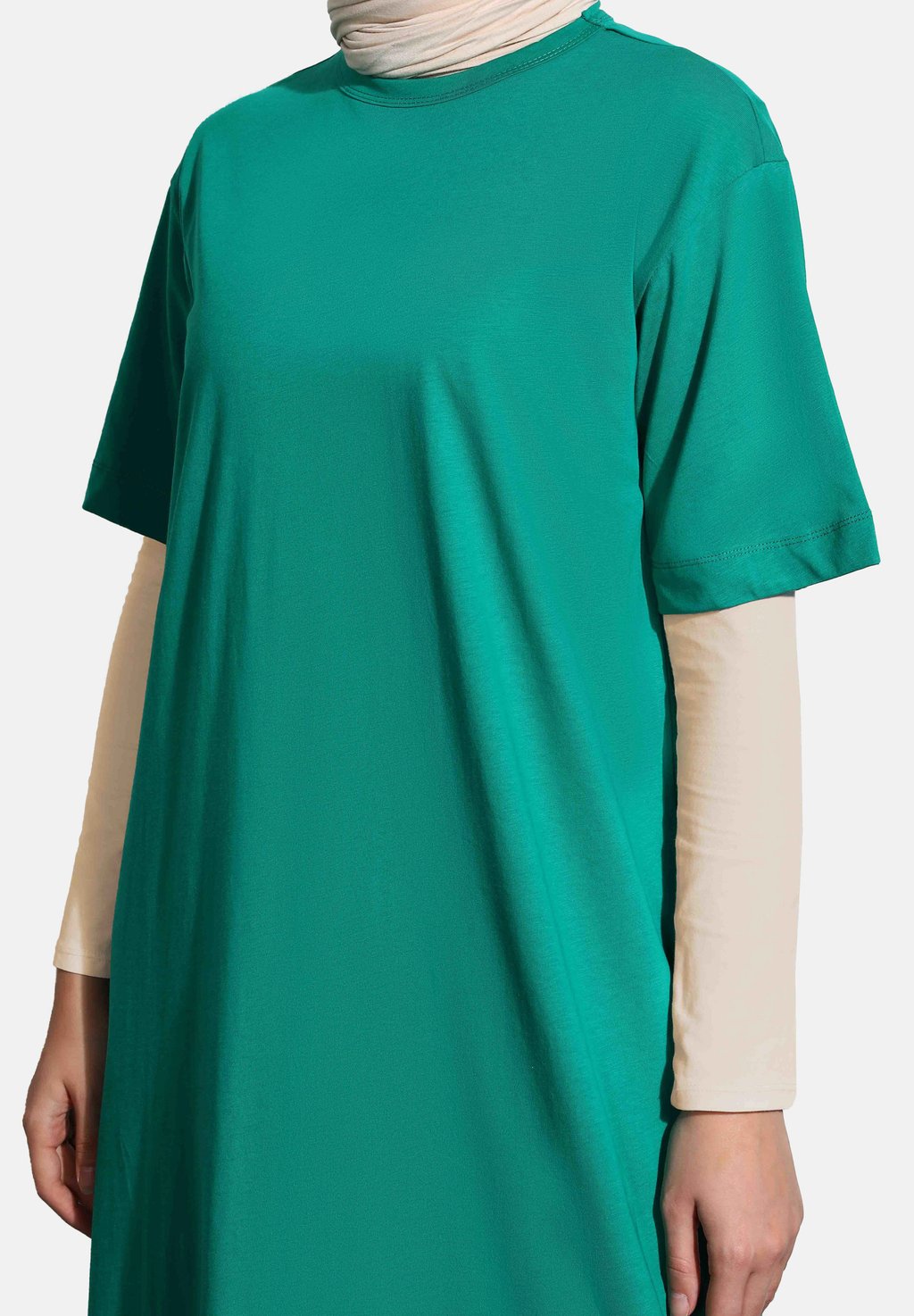 

Платье из джерси TYPE PATTERN PLAIN Modanisa, зеленый